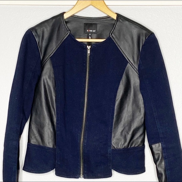 Kiind of Thalia faux leather two toned jacket M - Picture 1 of 9